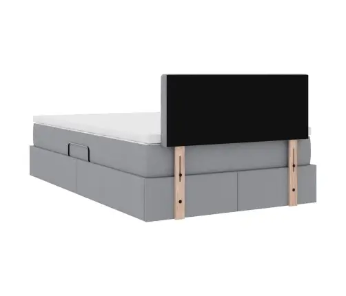 Lova Su Galvūgalio Šviesiai Pilka 120 X 200 Cm Audinys