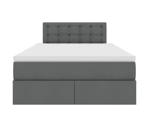 Gulta Ar Galvas Klāju Tumši Pelēks 120 X 200 Cm Audums Vidaxl