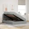 Gulta Ar Galvas Klāju Gaiši Pelēks 140 X 190 Cm Audums Vidaxl