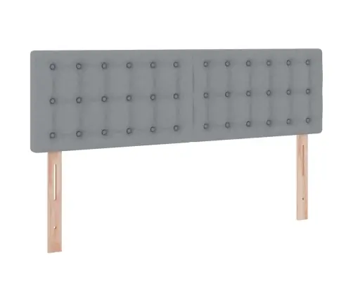 Gulta Ar Galvas Klāju Gaiši Pelēks 140 X 190 Cm Audums Vidaxl