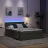 Gulta Ar Galvas Klāju Tumši Pelēks 140 X 190 Cm Audums Vidaxl
