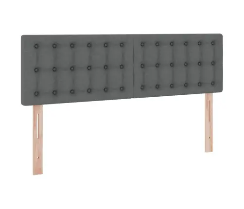 Gulta Ar Galvas Klāju Tumši Pelēks 140 X 190 Cm Audums Vidaxl