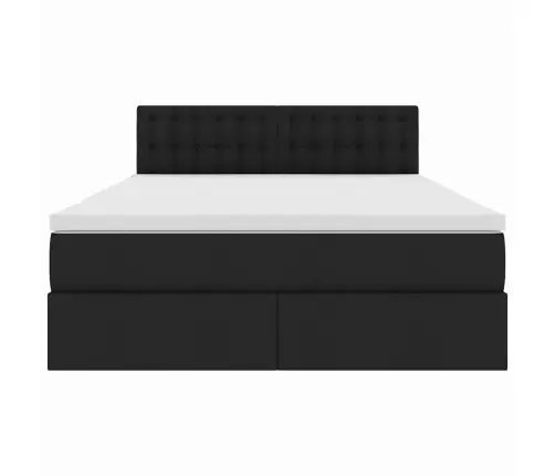 Gulta Ar Led Sloksnes Lukturiem Melna 140 X 190 Cm Audums Vidaxl