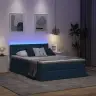 Gulta Ar Uzglabāšanas Vietu Un Led Zila 140 X 190 Cm Audums Vidaxl