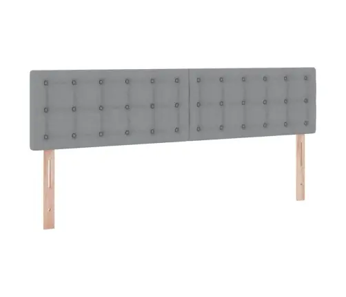 Gulta Ar Galvas Klāju Gaiši Pelēks 160 X 200 Cm Audums Vidaxl