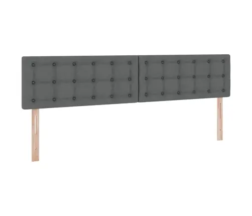 Gulta Ar Galvas Klāju Tumši Pelēks 200 X 200 Cm Audums Vidaxl