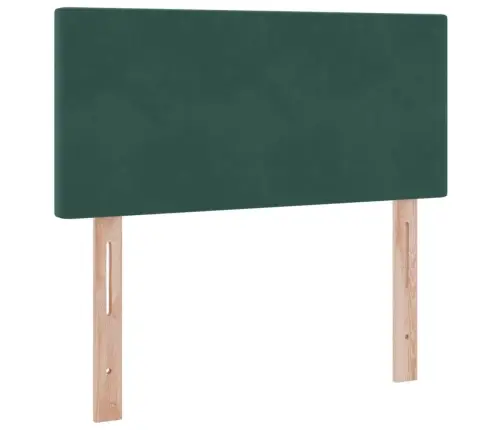 Gulta Ar Uzglabāšanas Vietu Un Led Tumši Zaļš 90 X 190 Cm Samts Vidaxl