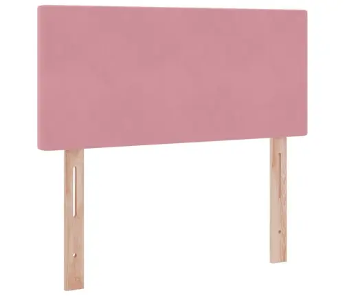 Gulta Ar Uzglabāšanas Vietu Un Led Rozā 90 X 200 Cm Samts Vidaxl