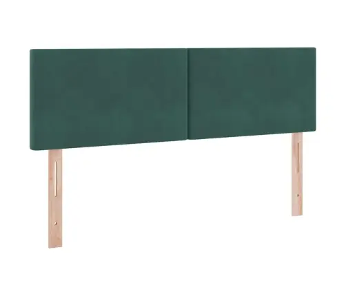 Led-Valgusega Hoiuvoodi Peaga Tume Rohelise 140 X 190 Cm Samet