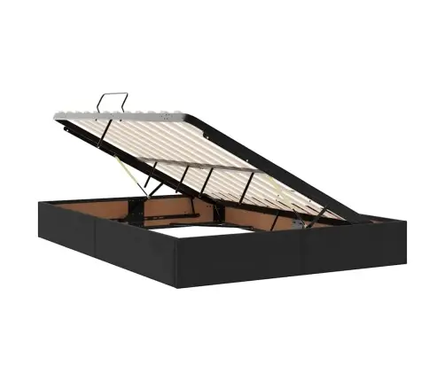 Gulta Ar Led Sloksnes Lukturiem Melna 140 X 200 Cm Samts Vidaxl