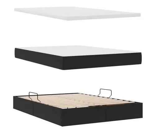 Gulta Ar Led Sloksnes Lukturiem Melna 140 X 200 Cm Samts Vidaxl