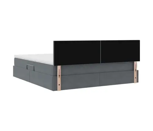 Lova Su Daiktų Laikymo Vieta Ir Led Tamsiai Pilka 160 X 200 Cm