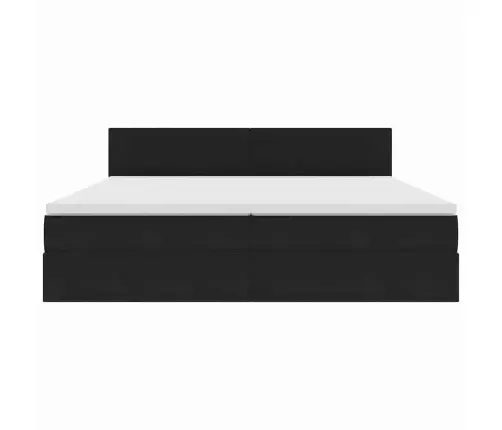 Gulta Ar Led Sloksnes Lukturiem Melna 200 X 200 Cm Samts Vidaxl