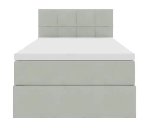 Gulta Ar Uzglabāšanas Vietu Un Led Gaiši Pelēks 100 X 200 Cm Vidaxl