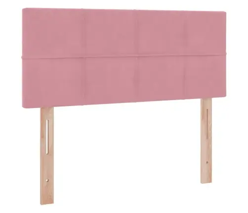 Led-Valgusega Hoiuvoodi Madratsiga Roosa 120 X 190 Cm Samet