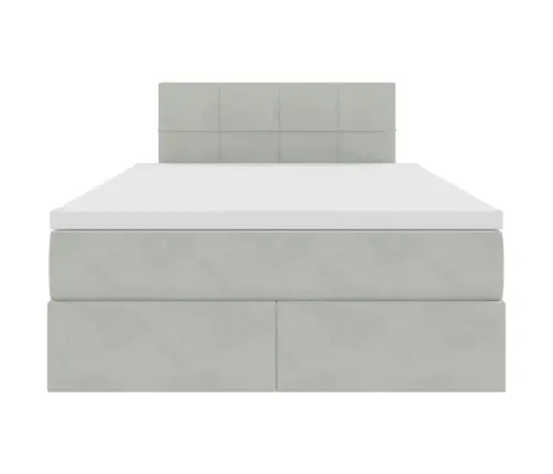 Lova Su Daiktų Laikymo Vieta Ir Led Šviesiai Pilka 120 X 200 Cm