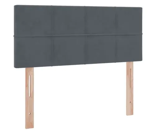 Gulta Ar Led Sloksnes Lukturiem Tumši Pelēks 120 X 200 Cm Samts Vidaxl