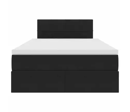 Gulta Ar Led Sloksnes Lukturiem Melna 120 X 200 Cm Samts Vidaxl