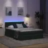 Gulta Ar Led Sloksnes Lukturiem Tumši Zaļš 140 X 190 Cm Samts Vidaxl