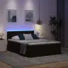 Lova Su Daiktų Laikymo Vieta Ir Led Juoda 140 X 200 Cm Aksomas