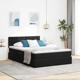 Lova Su Daiktų Laikymo Vieta Ir Led Juoda 140 X 200 Cm Aksomas Lova Su Daiktų Laikymo Vieta Ir Led Juoda 140 X 200 Cm Aksomas