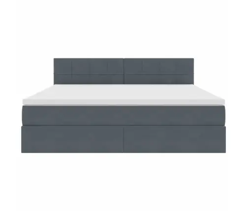 Led-Valgusega Hoiuvoodi Madratsiga Tumehall 180 X 200 Cm Samet