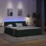 Gulta Ar Led Sloksnes Lukturiem Tumši Zaļš 180 X 200 Cm Samts Vidaxl