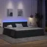 Lova Su Daiktų Laikymo Vieta Ir Led Tamsiai Pilka 200 X 200 Cm
