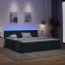 Gulta Ar Led Sloksnes Lukturiem Tumši Zils 200 X 200 Cm Samts Vidaxl