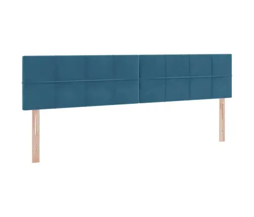 Gulta Ar Led Sloksnes Lukturiem Tumši Zils 200 X 200 Cm Samts Vidaxl