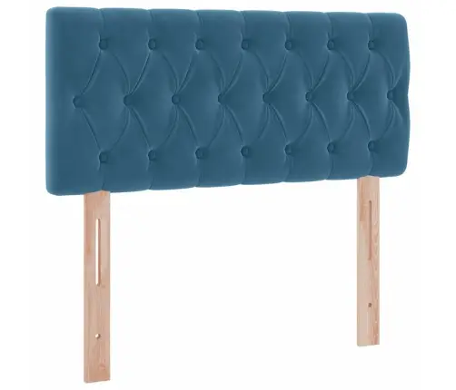 Led-Valgusega Hoiuvoodi Madratsiga Tumesinine 90 X 190 Cm Samet