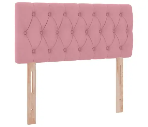 Gulta Ar Uzglabāšanas Vietu Un Led Rozā 90 X 200 Cm Samts Vidaxl