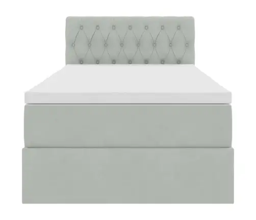 Gulta Ar Uzglabāšanas Vietu Un Led Gaiši Pelēks 100 X 200 Cm Vidaxl