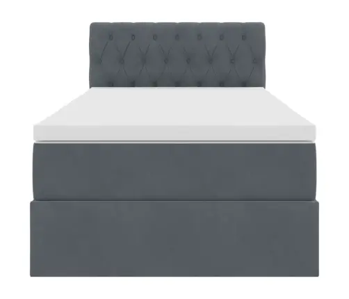 Lova Su Daiktų Laikymo Vieta Ir Led Tamsiai Pilka 100 X 200 Cm