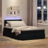 Gulta Ar Uzglabāšanas Vietu Un Led Melna 120 X 190 Cm Samts Vidaxl
