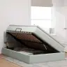 Gulta Ar Led Sloksnes Lukturiem Gaiši Pelēks 120 X 200 Cm Samts Vidaxl