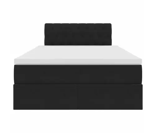 Lova Su Daiktų Laikymo Vieta Ir Led Juoda 120 X 200 Cm Aksomas