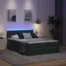 Gulta Ar Led Sloksnes Lukturiem Tumši Pelēks 140 X 190 Cm Samts Vidaxl