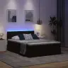Gulta Ar Led Sloksnes Lukturiem Melna 140 X 200 Cm Samts Vidaxl