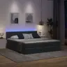 Gulta Ar Led Sloksnes Lukturiem Tumši Pelēks 160 X 200 Cm Samts Vidaxl