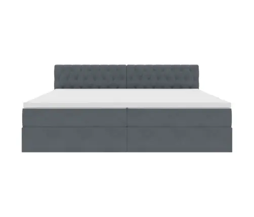 Lova Su Daiktų Laikymo Vieta Ir Led Tamsiai Pilka 200 X 200 Cm