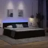 Gulta Ar Led Sloksnes Lukturiem Melna 200 X 200 Cm Samts Vidaxl