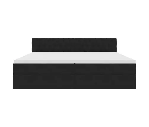 Gulta Ar Led Sloksnes Lukturiem Melna 200 X 200 Cm Samts Vidaxl