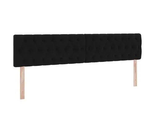 Gulta Ar Led Sloksnes Lukturiem Melna 200 X 200 Cm Samts Vidaxl