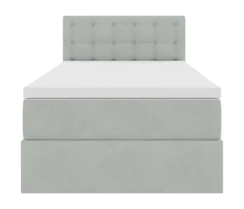 Gulta Ar Uzglabāšanas Vietu Un Led Gaiši Pelēks 90 X 190 Cm Vidaxl