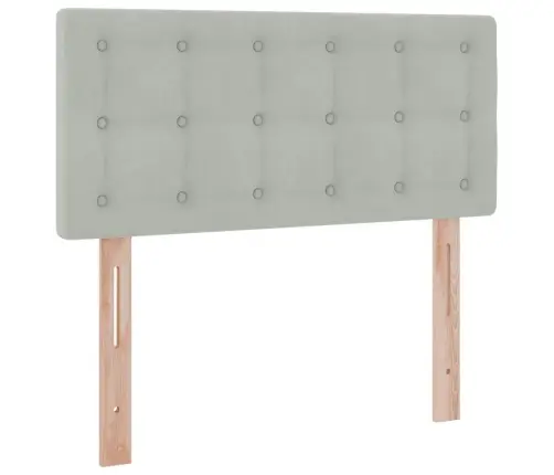 Gulta Ar Uzglabāšanas Vietu Un Led Gaiši Pelēks 90 X 190 Cm Vidaxl