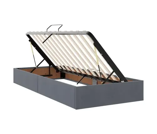 Gulta Ar Uzglabāšanas Vietu Un Led Tumši Pelēks 90 X 190 Cm Vidaxl