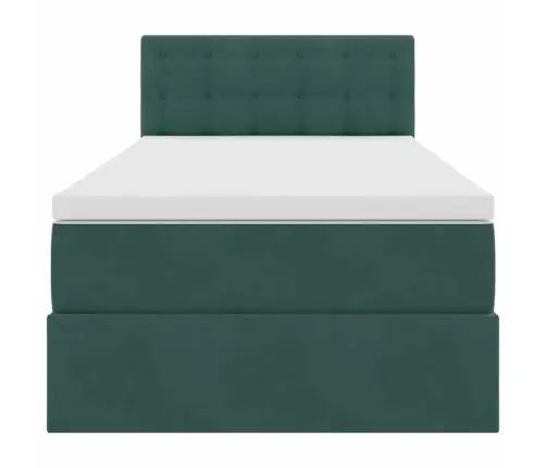 Lova Su Daiktų Laikymo Vieta Ir Led Tamsiai Žalia 100 X 200 Cm