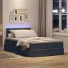 Gulta Ar Led Sloksnes Lukturiem Tumši Pelēks 120 X 200 Cm Samts Vidaxl
