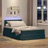 Gulta Ar Led Sloksnes Lukturiem Tumši Zaļš 120 X 200 Cm Samts Vidaxl